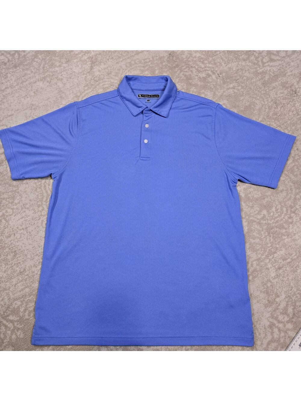 Pebble Beach Dry Luxe Performance Men's Size LARGE Short Sleeve Golf Polo Shirt